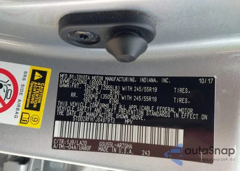 2018 Toyota Highlander Limited from USA, damaged, VIN 5TDDZRFH7JS497913